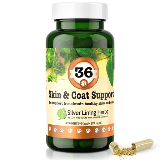 [BRSWIZDRO4BB2CLC] 36 Canine Skin & Coat Support - Natural Herbal Supplement to Fortify Dogs Against the Environment - Herbal Skin and Coat Supplement for Dogs - 90 Capsules