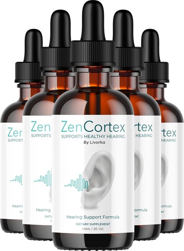 [BRSRAY3RDJ7A2HLB] LIVORKA ZenCortex Drops, Liquid Supplement for Ear Health, Supports Healthy Hearing - 5 Bottles (150 Day Supply) - Pack of 5