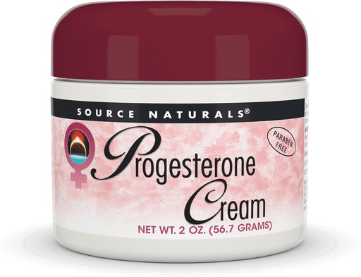[BRSRMAQECQCQMD36] Source Naturals Progesterone Cream - Women's Health Support - High Purity, Paraben Free - 2 Ounce Jar
