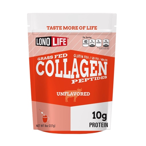 [BRSWEC34CINBYFLD] LonoLife - Unflavored Collagen Peptides with 10g Protein, Paleo and Keto Friendly, 8-Ounce Bulk Container - Packaging May Vary