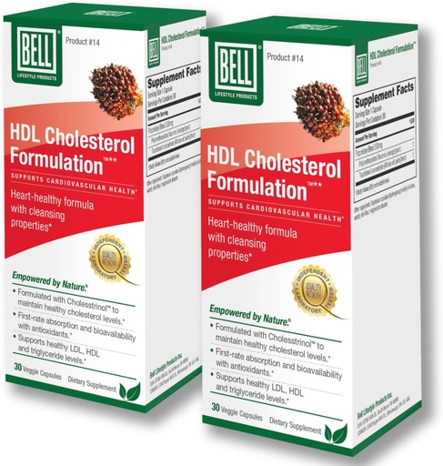 [BRSRA2YLDIPWAEL4] Bell HDL Cholesterol Formulation™, Cholesterol Health Supplement - Cholesterol Lowering Supplements, Unique Blend, for Women and Men | 2 Pack