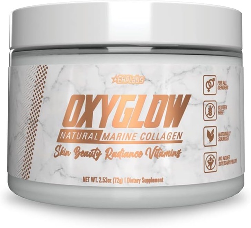[BRSW2HQ3B4CGAFDU] EHP Labs OxyGlow Natural Marine Collagen Powder - Hydrolyzed Marine Collagen Peptides Powder - Boosts Skin Elasticity & Firmness, Accelerates Nail Growth & Strengthens Hair, 30 Serves (Unflavored)