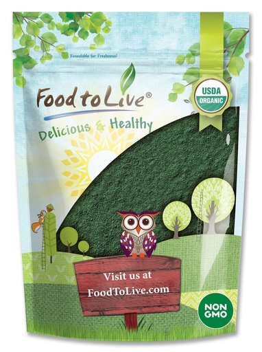[BRSWGH3QPICAODQ3] Food to Live Organic Spirulina Powder, 8 Ounces — Non-GMO, Kosher, Raw Blue-Green Algae, Vegan Superfood, Bulk, Non-Irradiated, Pure Vegan Green Protein, Rich in Vitamins & Minerals, Great for Drinks