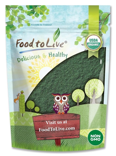 [BRSWGH3QPICAODQ3] Food to Live Organic Spirulina Powder, 8 Ounces — Non-GMO, Kosher, Raw Blue-Green Algae, Vegan Superfood, Bulk, Non-Irradiated, Pure Vegan Green Protein, Rich in Vitamins & Minerals, Great for Drinks