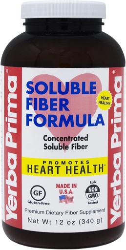 [BRSWI2T4AYIRY2D2] Yerba Prima Soluble Fiber Formula Powder, 12 Ounce - Premium Dietary Fiber Supplement, Natural, Concentrated Soluble Fiber, Gluten Free, Non-GMO, Made in USA