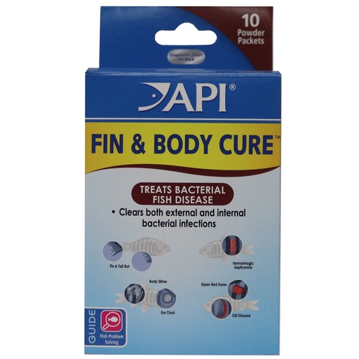 [BRSWECQNAUBWCALD] API FIN & BODY CURE Freshwater Fish Powder Medication 10-Count Box