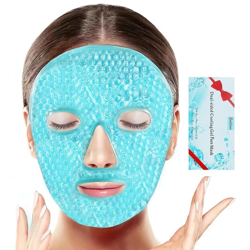 [BRSROCQBOAMQEGT5] BeeVines Ice Face Mask, Cooling Gel Pack for Puffy Eyes, Cold & Hot Reusable Compress, Frozen Eye Packs Masks for Women for Dark Circles, Puffiness & Allergies (One Pack Blue)