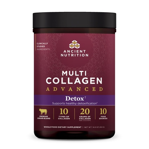 [BRSROGTYCAIA4YL7] Ancient Nutrition Advanced Multi Collagen Protein Powder Cleanse & Detox, Unflavored, 36 Servings