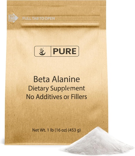 [BRSROHYCOV6GY2DV] Pure Original Ingredients Beta Alanine Powder Non-GMO, Non-Essential Amino Acid (1 Pound Bag)