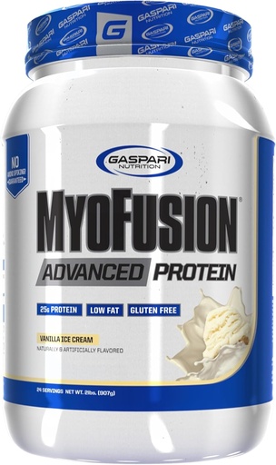 [BRSWIHIEOZ7WICDO] Gaspari Nutrition Myofusion Advanced Protein, Protein Blend with Whey Protein, Casein Protein and Isolate Protein, Low Fat and Gluten Free (2lbs, Vanilla Ice Cream)