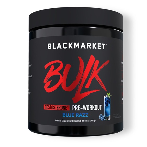 [BRSRAZIQPIFGC2TG] BLACKMARKET Bulk Pre Workout - Preworkout Energy Drink for Men 30 Servings - Pre-Workout Drink Powder with Creatine (Blue Razz)