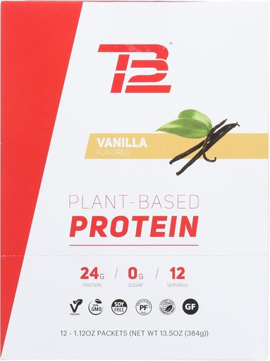 [BRSWGCAOOQNWMHY3] TB12 Vanilla Protein Powder, 1.12 OZ each, 12 Count (Pack of 1)