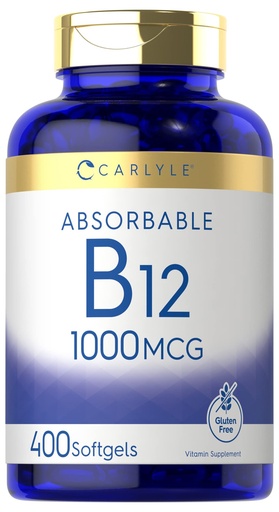 [BRSRMZD4OAFQK3Y2] Carlyle Vitamin B12 1000 mcg Absorbable | 400 Softgels | Non-GMO and Gluten Free Supplement