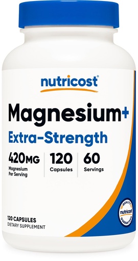 [BRSWYBA6OIMBACYY] Nutricost Magnesium Glycinate 420mg, 120 Capsules - 60 Servings, Non-GMO, Gluten Free, Vegetarian Friendly