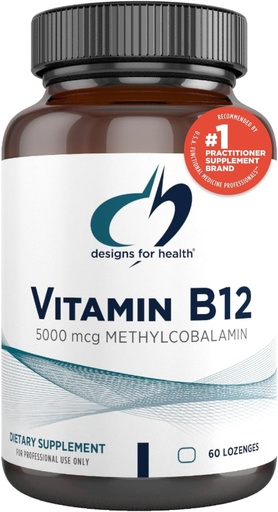 [BRSWIEAEBADGKCLO] Conceptions pour la santé Vitamine B12 Lozenges - B12 Vitamines 5000 mcg méthylcobalamine - Vitamine B12 Suppléments - Vegan + Non OGM, Saveur de baie naturelle (60 Lozenges à dissolution rapide)