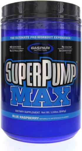 [BRSWIEDRDIJWCYDE] Gaspari Nutrition SuperPump Max Blue Raspberry Ice - 1.41 lbs