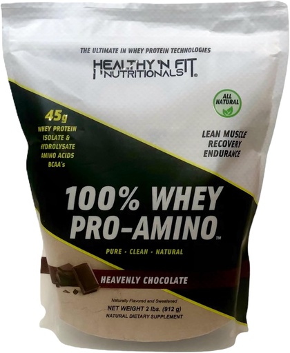 [BRSWIYQDBEBAA2D2] Healthy ‘N Fit 100% WHEY PRO-AMINO v2.0-Chocolate (2lb) : 100% Whey Protein PLUS Peptides d'Amérique.
