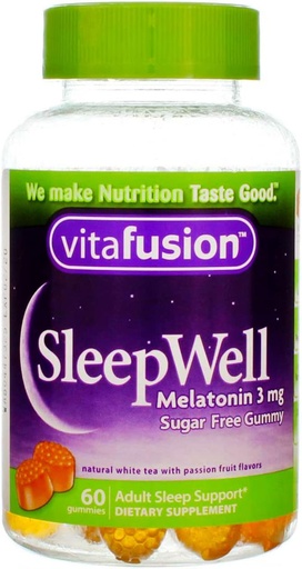 [BRSWKHQEBQBWEFDG] Vitafusion SleepWell Gummy Sleep Aid for Adults, White Tea & Passion Fruit 60 ea by Vitafusion