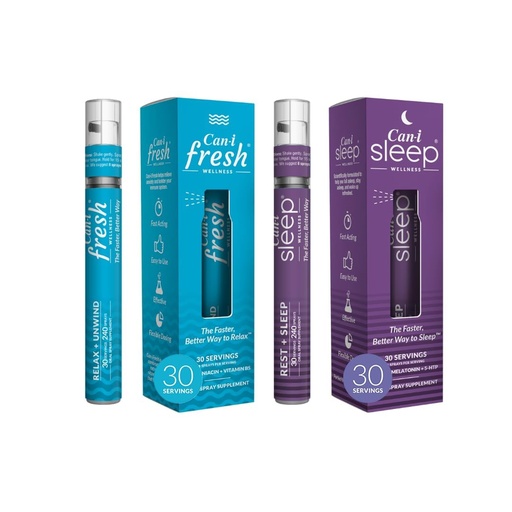 [BRSROH3QC4HBQFLA] Can-I Wellness Natural Sleep Aid and Calming Vitamin Spray Bundle - Vegan Supplement with Melatonin, GABA, 5-HTP & L-Theanine - Fast-Acting Oral Spray for Healthy Stress Management and Mood Support