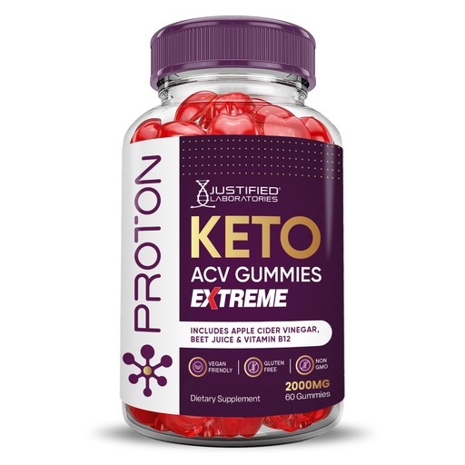 [BRSROBAHBUJQOCY4] Justified Laboratories Proton Keto ACV Gummies Extreme (2000 mg) - 60 Count - Formulated with Apple Cider Vinegar, Folate & Vitamin B12 - Non-GMO, Vegan, Gluten Free - 30 Servings