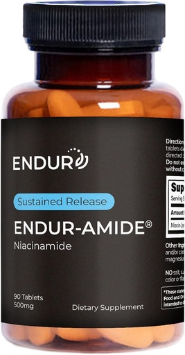 [BRSRMGQFOIGWM2TB] ENDUR- Amide Supplement, Helping Supported Aging & Cellular Wellness, Helling Keep Skin & Whole Body Health, Gluten Free, 500mg (90 Tablets)