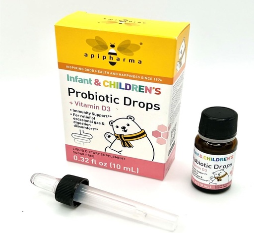 [BRSRO2T5PN7AGGTK] Infant Probiootti drops D3-vitamiinia - lapsille, pikkulapsille ja pikkulapsille - Ruoansulatuselimistön ja immuniteetin tuki, kaasu ja epämukava apu (0,32oz)
