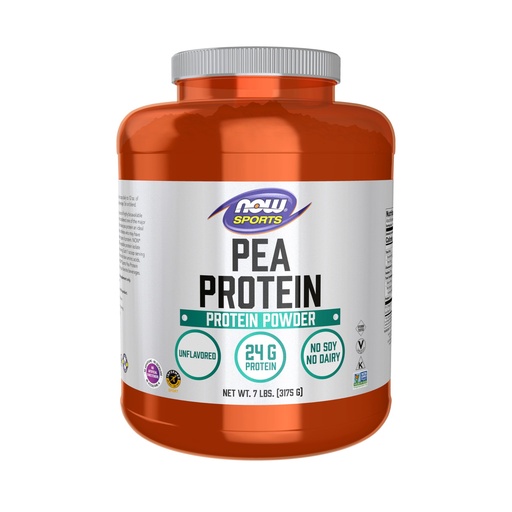 [BRSWIGAFOUJR6H3I] NOW Foods Sports Nutrition, Pea Protein 24 g, Fast Absorbing, Unflavored Powder, 7-Pound