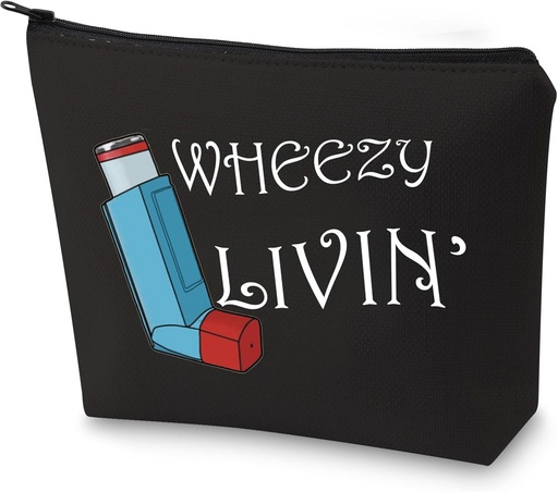 [BRSRMBLRCQDR63TA] G2TUP Asthma Inhalator Gift Asthma Inhaler Medicine Bag Wheezy Livin’ Inhaler Pouch (Wheezy Livin’)