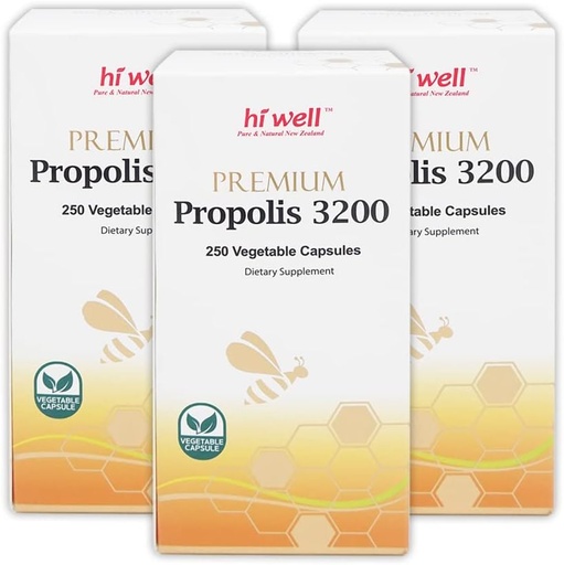 [BRSWKEDYB4MWK2LY] (Opakowanie 3) Hi Well Premium Propolis 3200 Flavonoid 96mg 250VegeCapsules
