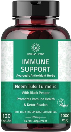 [BRSW2ZIYAECBQHTV] Immune Support Capsules - Immunity Support Supplement 120 Capsules Made with Organic Neem, Tulsi, Amla & Turmeric, Enhance Wellness and Immune Function.