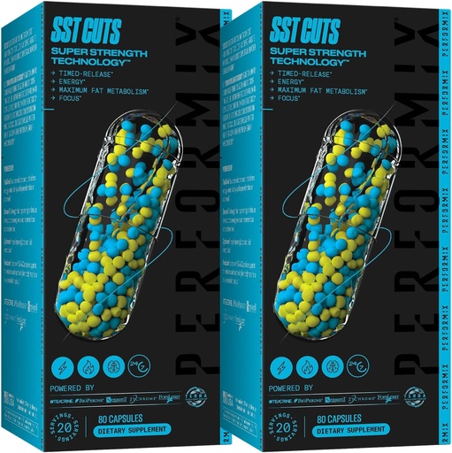 [BRSWYFD6DIMRGC3J] PERFORMIX - SST Cuts - Thermogenic with CLA - Energy, Focus & Mood - Metabolism Support - Hunger Control - Nootropic - Pre Workout - Men & Women - 160 Servings - 2 Pack