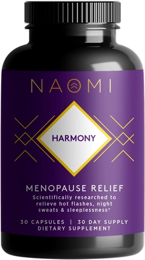 [BRSWYHT2CR5RSGQU] Suplemento de Alivio de la Armonía NAOMI – Soporte de Equilibrio hormonal para Flashes calientes – 30 cápsulas de verduras