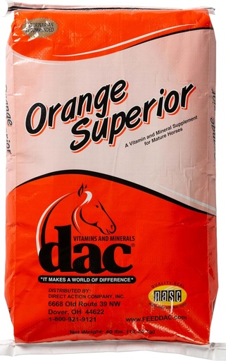 [BRSRAYAZAUAQ2DL4] DAC VITAMINS AND MINERALS "IT MAKES A WORLD OF DIFFERENCE" Orange Superior 40lbs