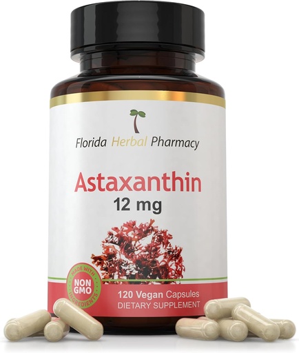[BRSROAT5AUPQGGY7] Florida Herbal Pharmacy, Astaxanthin 12 mg Capsules (120 Capsules)