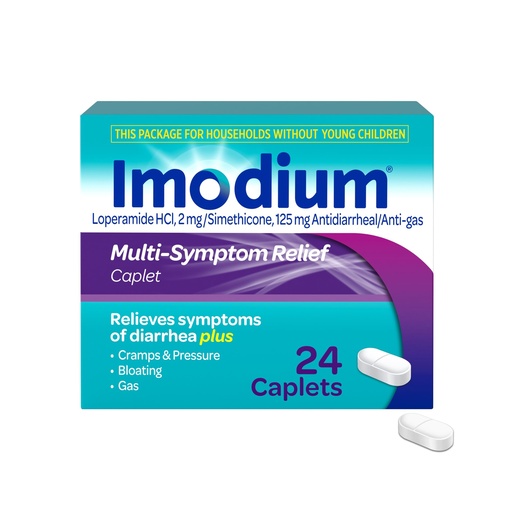 [BRSWYZQCPMHWY2Y4] Imodium Multi-Symptom Relief Caplets, Anti-Diarrheal Medicine, 24 Ct