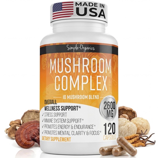 [BRSWYBAFOR6QYCY7] 10 Mushroom Brain Supplement for Memory and Focus 2600mg | Energy and Immune Support | Cordyceps, Reishi, Lion’s Mane, Chaga, Turkey Tail, Maitake, Shiitake, Enoki, Agaricus, & Oyster