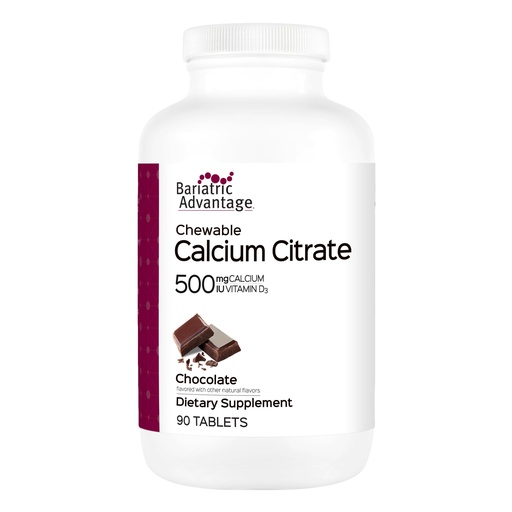 [BRSROAA6AQIWCCYZ] Bariatric Advantage Calcium Citrate Chewable, Chocolate, 90 Count | 500 mg Calcium Citrate, for Bariatric Surgery Patients, High-Potency, Easy-Digest Tablets, Bone Strength Supplements*