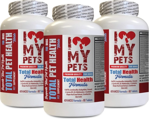 [BRSWGH37PN7AO3TX] I LOVE MY PETS LLC Immunity for Dogs - Dog Total PET Health - Premium Formula - Best Kompleksi - Dog Vitamin b Kompleksi - 3 Şüşə (180 müalicə)