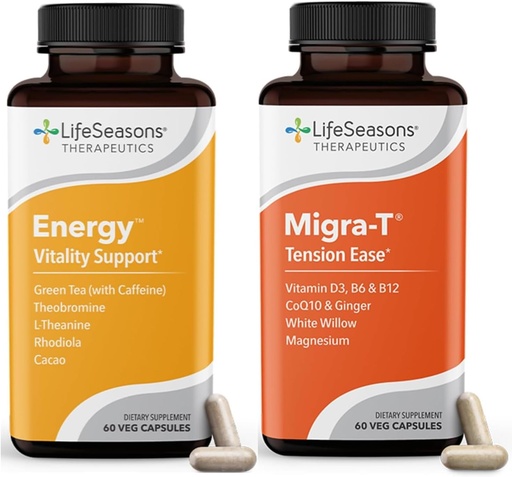 [BRSRAYL7OZ5GKGTU] Migra-T with Caffeine - Migraine Prevention & Relief Supplement - Support for Severe Headaches - Reduces Light Sound & Odor Sensitivity - 120 Capsules