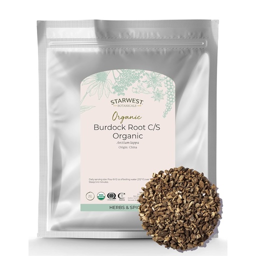 [BRSWICAYOV4RYHTG] Starwest Botanicals Burdock Root Organic - Natural Source of Antioxidants, Loose Herb for Tea, Rice, Soup, & Stews, Cut & Sifted, Certified Kosher, Non-GMO - Bulk 1 lb Bag