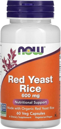 [BRSWIYQLBUNRS2TI] NOW Foods Red Yeast Rice, 600 mg, 60 Veg Capsules