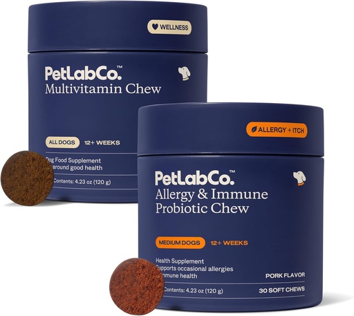 [BRSRMALYCMPBO33B] PetLab Co. – Allergy & Multivitamin Bundle: Once Daily Tailored Seasonal Allergy Support for Dogs 30 Count & Dog Vitamins and Supplements to Support Overall Health & Immune System 30 Count