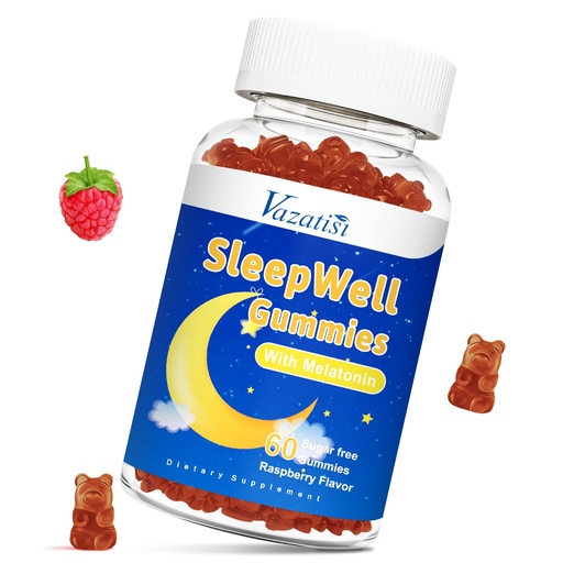 [BRSRO2T4OQAQ2HTL] Sleep Gummies for Adults and Kids - Sugar Free Melatonin Gummies with 7.5mg of Melatonin Per Gummy, Magnesium, L-Theanine, Vitamin B12, Vegetarian - Raspberry Flavor