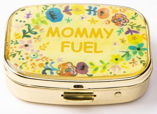 [BRSRMYYBBVYQEF3L] AmyZone Metal Pill Organizer Travel Friendly Portable Compact Pill Box Cute Pill Case to Hold Vitamins/Tylenol/Fish Oil/Supplements/Meds/Tablet for Purse/Pocket(Mommy Fuel)