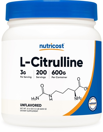 [BRSWKH33A4FWYDY6] Nutricost Pure L-Citrulline (Base) Powder (600 Grams)