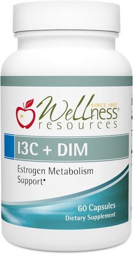 [BRSWYAQ7DEHAGH37] Wellness Resources I3C + DIM Vitamin Estrogen Metabolizm, Detoxification (60 Kapsül) - 300mg I3C + 100mg DIM - Vegan, Gluten-Free