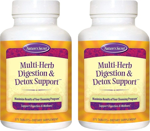 [BRSWYHD4BB7AOAD2] Nature's Secret Multi-Herb Digestion & Detox Support - 275 Tablets - 2 Pack