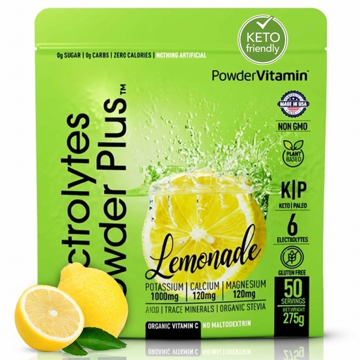 [BRSRAYAKBZ7AK3IU] Electrolytes Powder Plus (50 Servings), 0 Calorie Keto, 0 Sugar, No Maltodextrin,1000mg Potassium,120mg Calcium,120mg Magnesium, Hydration Powder (50 Servings, Lemonade)