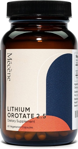 [BRSWYBI3BZ4GG3LB] Lithium Orotate 2.5mg of Elemental Lithium, 60 Vegetarian Capsules, Dietary Supplement, Non-GMO