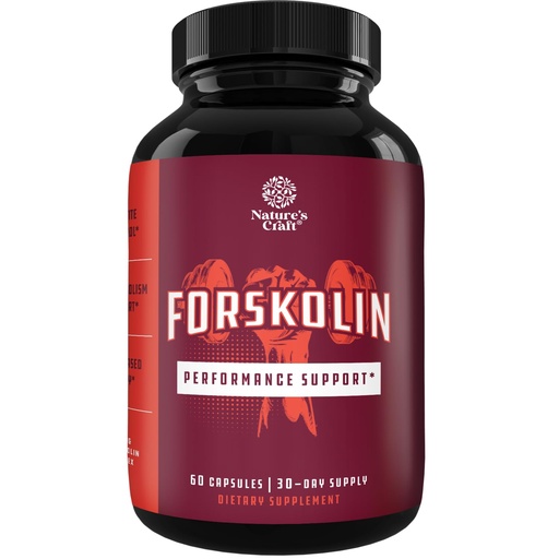 [BRSWKZ35CEMQYDTE] Natures Craft Max Strength Forskolin Weight Loss Supplement for Men and Women - Forskolin Fast Acting Diet Pills Natural Potent Fat Burner Builds Muscle Boosts Energy - 60 Count (Pack of 1)